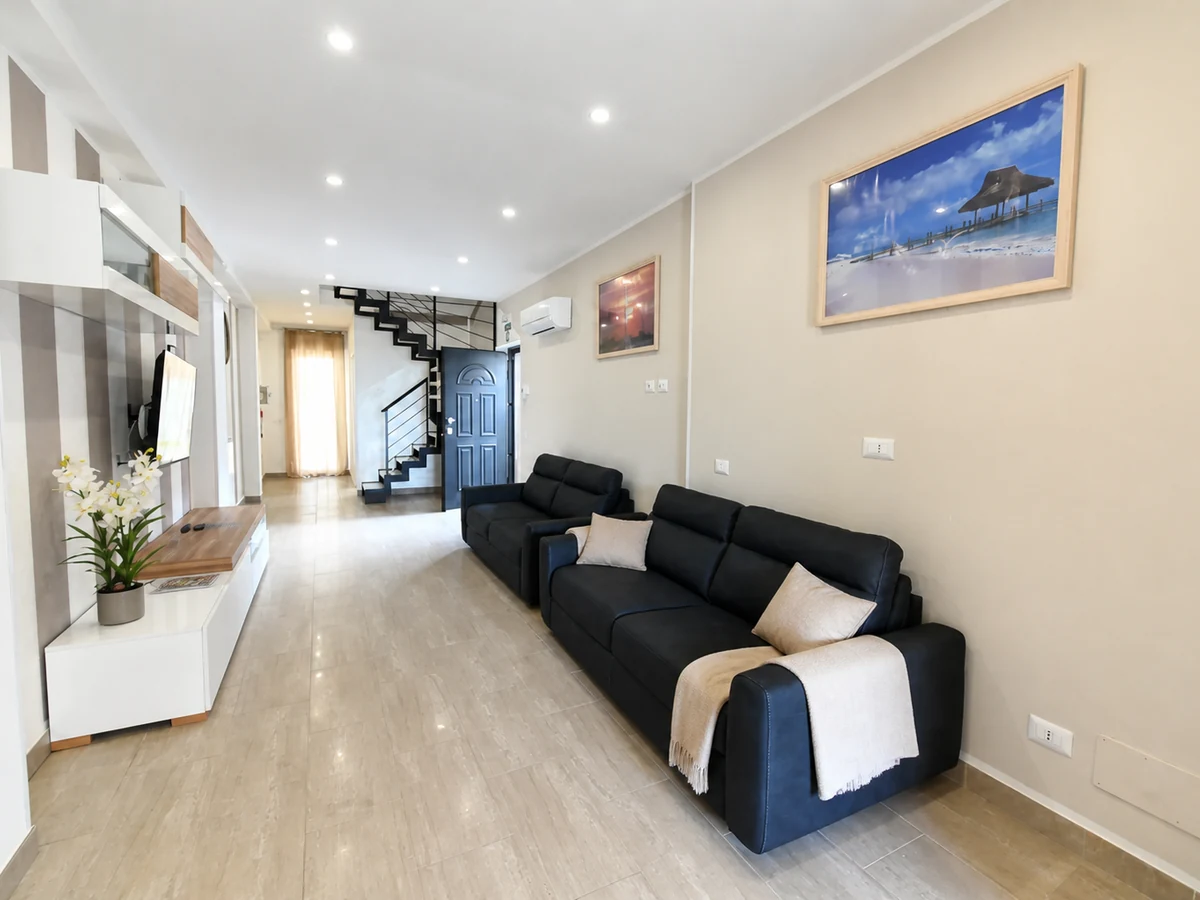 Modern living room at Grecale apartment